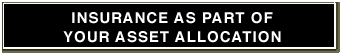 Insurance as part of your asset allocation