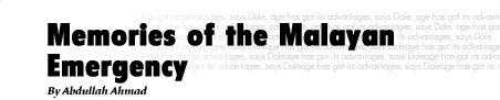 Memories of the Malayan Emergency