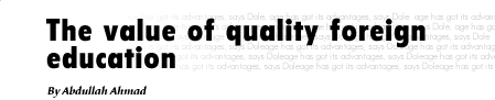 The value of quality foreign education