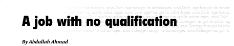 A job with no qualification