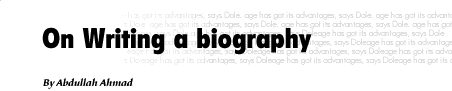 On Writing a biography