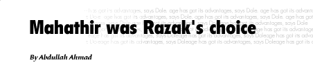 Mahathir was Razak's choice