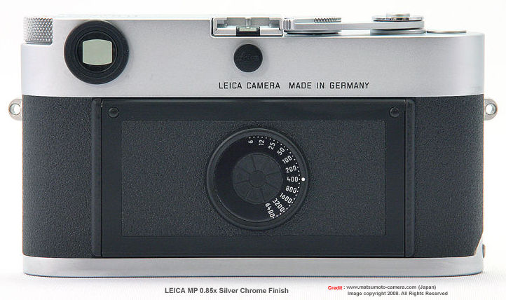 Leica MP 0.85x Silver Chrome Finish rear section view