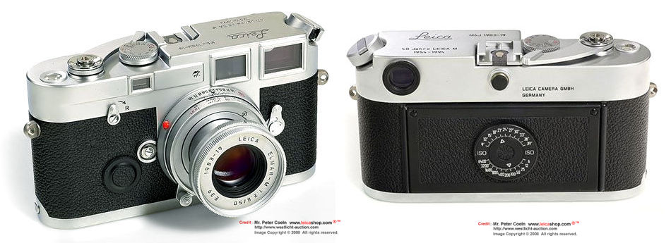 Front and rear section view of a typical Leica M6J with ELMAR-M 2.8/50mm lens 