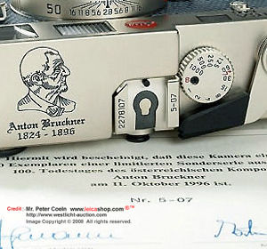 Top plate view, Leica M6 Platinum Anton Bruckener 1824~1896 100 years Edition, 1996