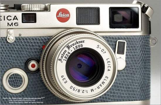 Leica M6 Platinum Anton Bruckener 1824~1896 100 years Edition, 1996 with matching Platinum plated ELAMR-M Collapsible 1:2.8/50mm lens