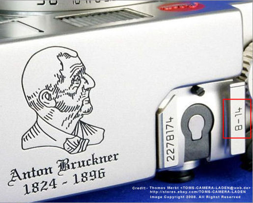 Portrait engraving of Anton Bruckner 1824~1896 on Leica M6 Platinum Anton Bruckener 1824~1896 100 years Edition, 1996