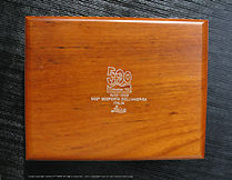 The specially produced wooden walnut display camera case for the Leica M6 Chrome Colombo '92 Special 500th Anniversary Edition collectible rangefinder camera 