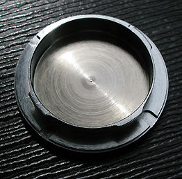 The robust inner section of the metal body cap for Leica M6 Colombo '1992 camera