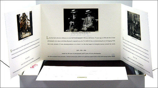 Introductory leaflet on LEICA M6 Platinum Edition 