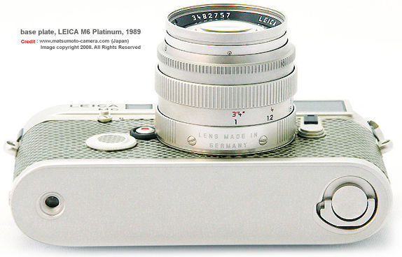 Base plate and bottom section of  LEICA SUMMILUX-M 1:1.14 f=50mm lens in Platinum plated finishing