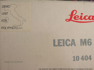 Leica M6 Poliphoto S.p.A. rangefinder camera model, 1995 by Mario - box and printing of demo unit