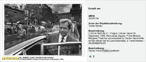 Vclav Havel, 1990 with Margerat Thatcher stat visit, Photo by TOMKI  Nemec 