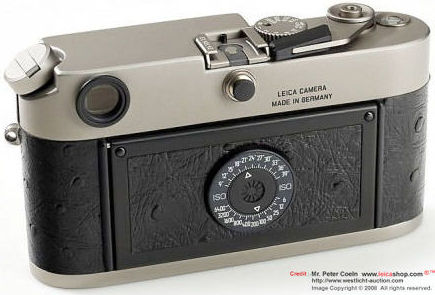 Rear, film back section of a Leica M6 titanium body finishing