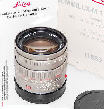 An original Leica  Summilux-M 50mm f/1.4 Non ASPH lens (11869)