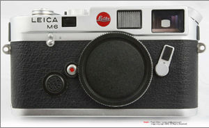 LEICA M6 Silver Chrome early model with red LEITZ roundel / logo at the front