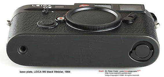 base plate section of an early version, Leica M6 Black Wetzlar model in 1984