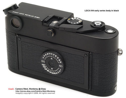An early Leica M6 black with Leitze logo rear section view
