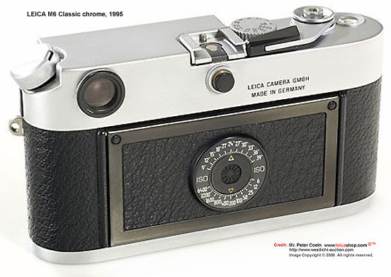 Leica M6 chrome, 1995 back / rear section view