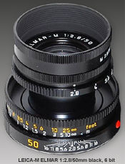 LEICA ELMAR-M 50mm /2.8 6 bit model in black