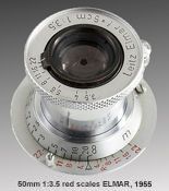 Leica ELMAR 50mm f/3.5 screw mount red scales model