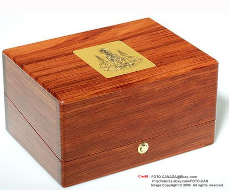 The Teakwood presentation wooden case for Leica M6 His Majesty King Bhumibol Adulyadej of Thailand 50th Anniversary of His Coronation GOLD Edition 