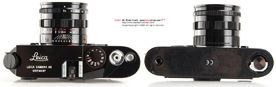Top plate and base plate of a LEICA M6 TTL Black Paint resundsbron (10482) Special Edition rangefinder camera 