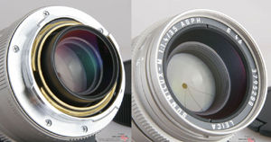 Front and rear lens mount view of LEICA 1:1.4/35mm ASPH