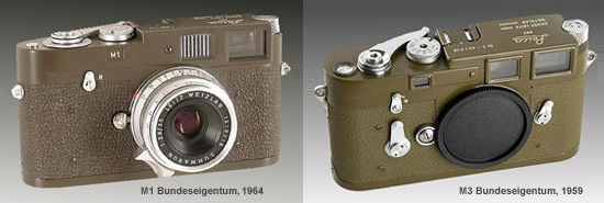 Comparing LEICA M1 & M3 Bundeseigentum rangefinder models