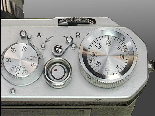 Nikon M Red Synch rangefinder camera model shutter speed dial and film counter