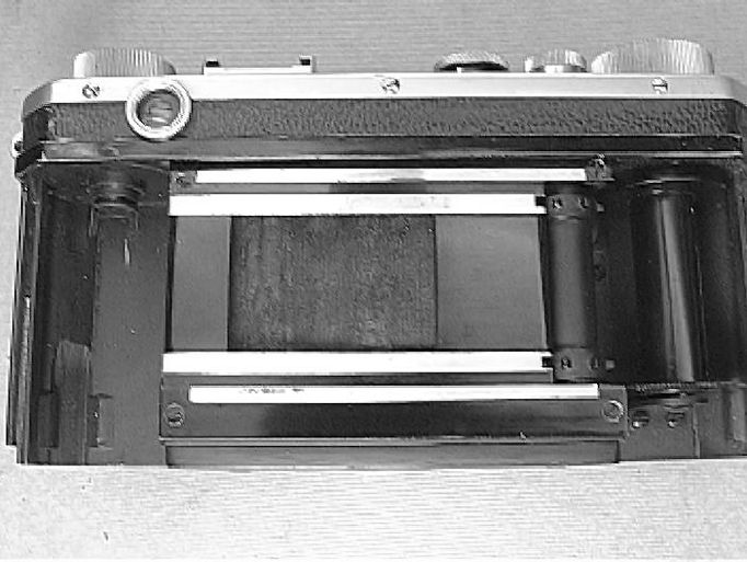 Nikon M unSynch rangefinder camera model  rear section open