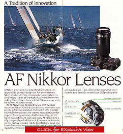 1st generation of Nikkor autofocus lenses - brochure 2nd page