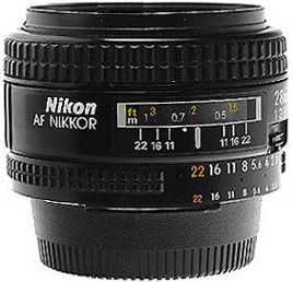Early improved version of AF-Nikkor 28mm f/2.8 Ai-S wideangle lens side view