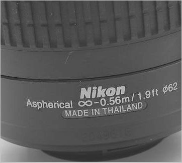 Made in Thai Nikon AF (autofocus) G-spec zoom lens