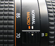 Lens detail features - Slide switch for NORMAL / MACRO