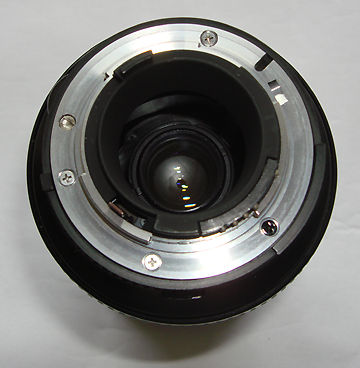 The exposed rear section of the Nikon AF zoom 28-200mm
