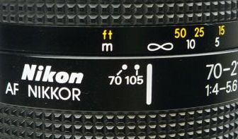 Lens data and focus distance detail