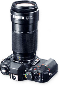 Nikon F501 with  Nikon AF zoom 70-210mm f/4..0S