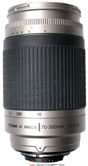 basic lens dimension on AF Nikkor zoom 70-300mm G silver finishing on lens extension