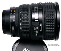 AF Zoom Nikkor 20-35mm f/2.8D IF side view with data and description