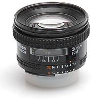Nikon AF Nikkor 20mm f/2.8s Ultra-wideangle lens setup