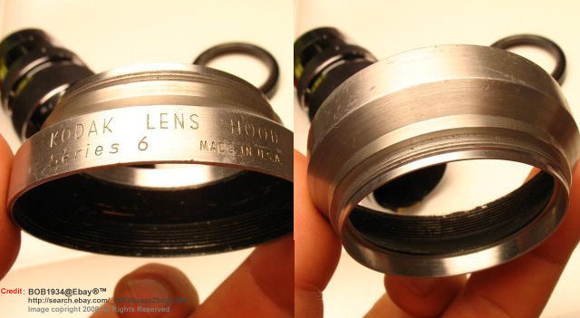 Kodak Series 6 metal chrome lens hood for Canon Senenar 135mm f/4