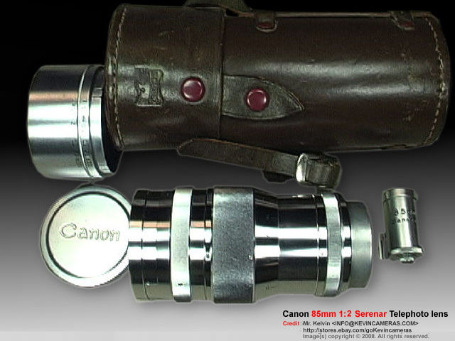 Original standard accessories for Canon Serenar 85mm f/2.0 telephoto lens for rangefinder cameras 