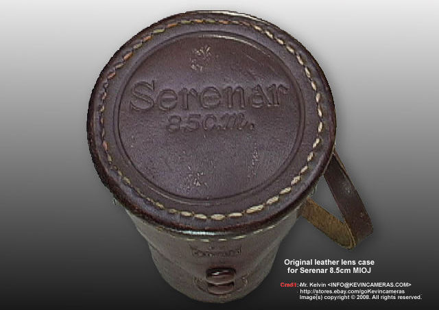 Original MIOJ leather case for Canon Serenar 85mm f/2.0 telephoto lens for rangefinder cameras 