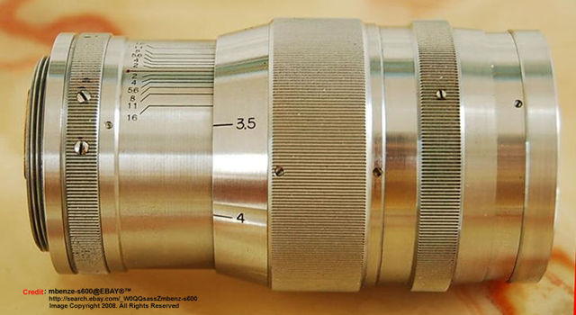 lens tube/ barrel section details of RF all chrome version Canon Serenar 85mm f/2.0 telephoto lens for rangefinder cameras 