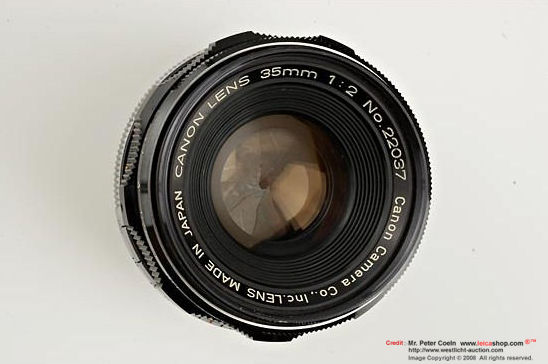  rare all balck version of a rangefinder S-mount Canon 35mm f/2.0 