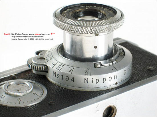  Canon HANSA rangefinder RF camera model with an black face Nippon Kogaku (NIKON ) RF 5cm f/3.5 standard lens