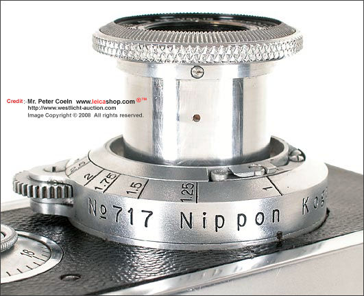 Nippon Kogaku made NIKKOR 1:35 f=5cm standard lens for CANON HANSA, 1937