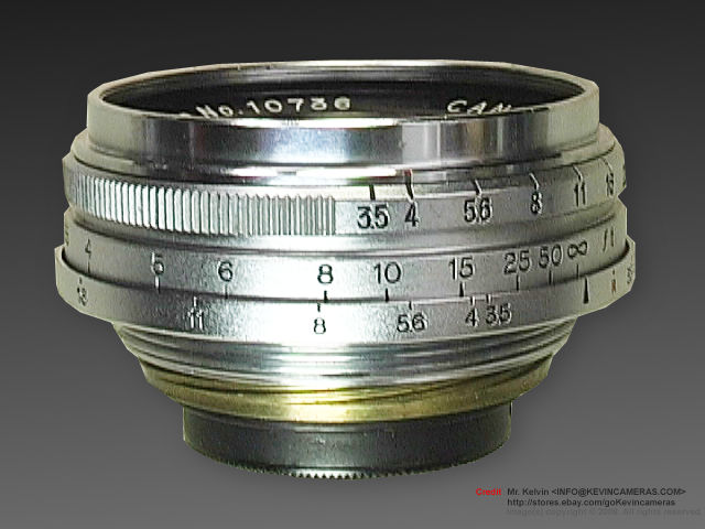 Canon Rangefinder 25mm f/3.5  wideangle lens side VIEW