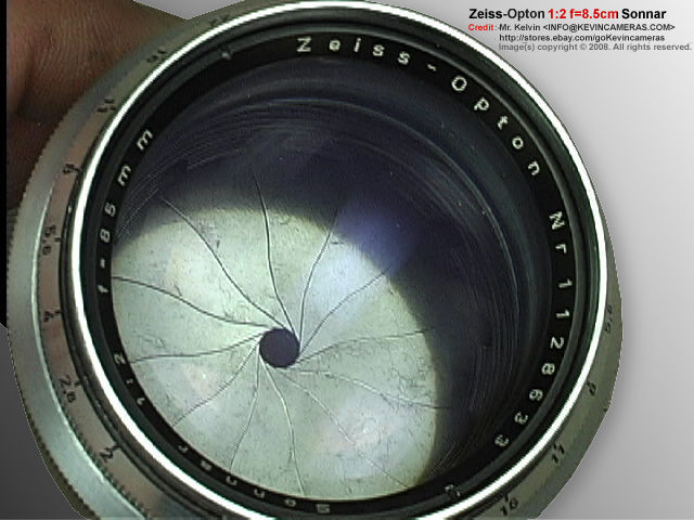 Rangefinder version Contax Zeiss Opton Sonnar 1:2 f=8.5cm  (85mm f/2.0) Chrome Telephoto lens  